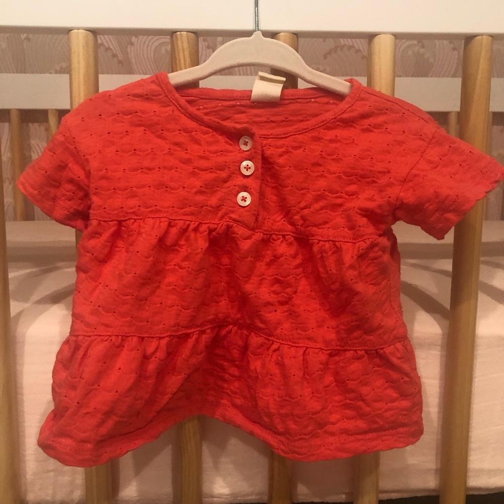 Tucker + Tate Eyelet Redish Orange Top - Picture 1 of 4